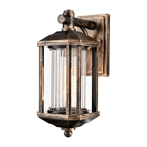 DANSEER Antique Gold Outdoor Wall Light, Waterproof Aluminium...