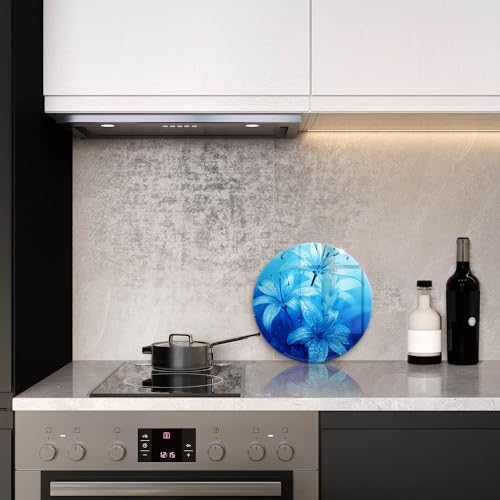 Plaque de protection induction fleurs bleues pour sublimer la cuisine - 4