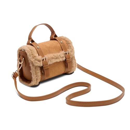 chushui Faux Suede Crossbody Bag for Women, Small Fall Winter