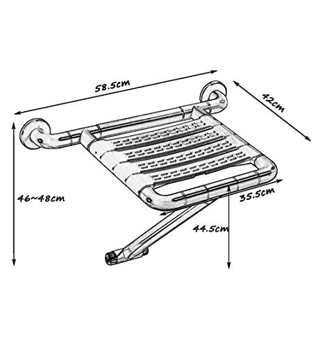 Tabouret de douche pliable renforcé avec structure inox stable