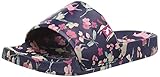 Joules Girls Flip Flop Slide Sandal, Blue Floral Unicorn, 4 Big Kid