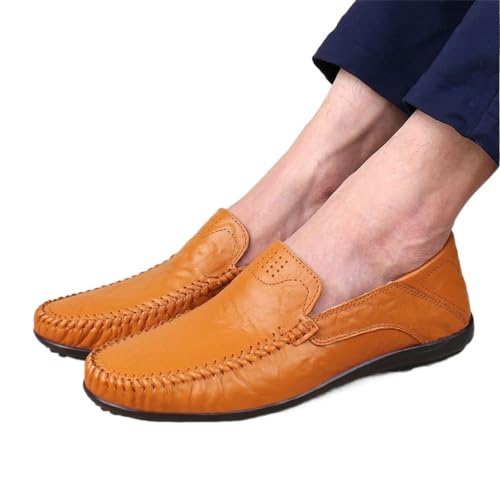 FMURY Leather Men Shoes Casual Formal Mens Loafers Moccasins Breathable Slip On Male Boat Shoes2