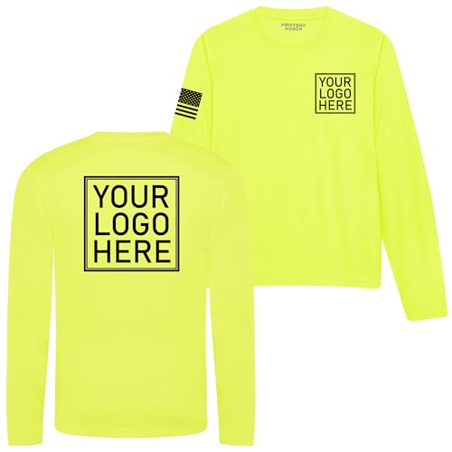 Custom Shirt for Men, Long Sleeve Dry Wicking Shirts for Men, UV Moisture Wicking Shirt, Construction Cool Workwear Black4