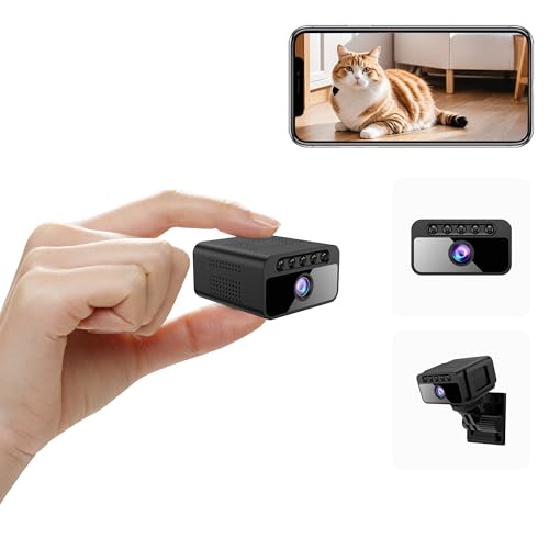 Caméra Espion WiFi 4K avec Cloud, Caméra de Surveillance Intérieure sans Fil - Vision Nocturne 150° Grand Angle, Détection Intelligente de Mouvement AI, Mini Caméra de Sécurité (FRW06)