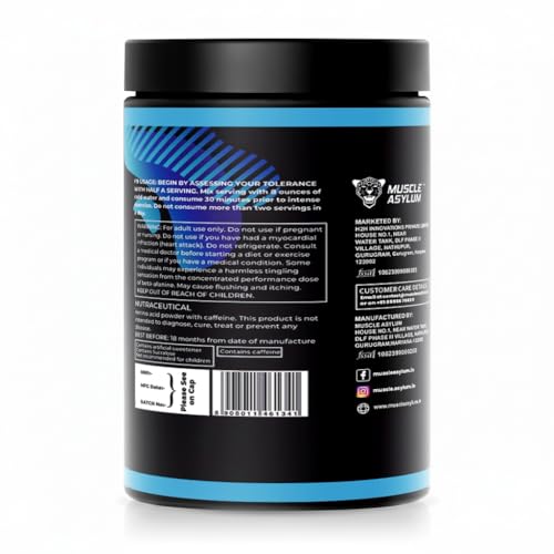 Image of Muscle Asylum F9 Pre-Workout - 50 Servings, 400gm (Blue Razz) | Boosts Energy & Endurance | Improves Focus