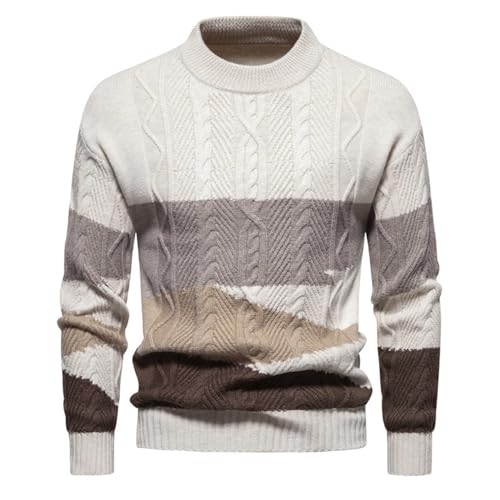Mens Sweaters White Male Autumn and Winter Casual Assorted Colors Thread Long Mens Pullover Sweaters Dressy