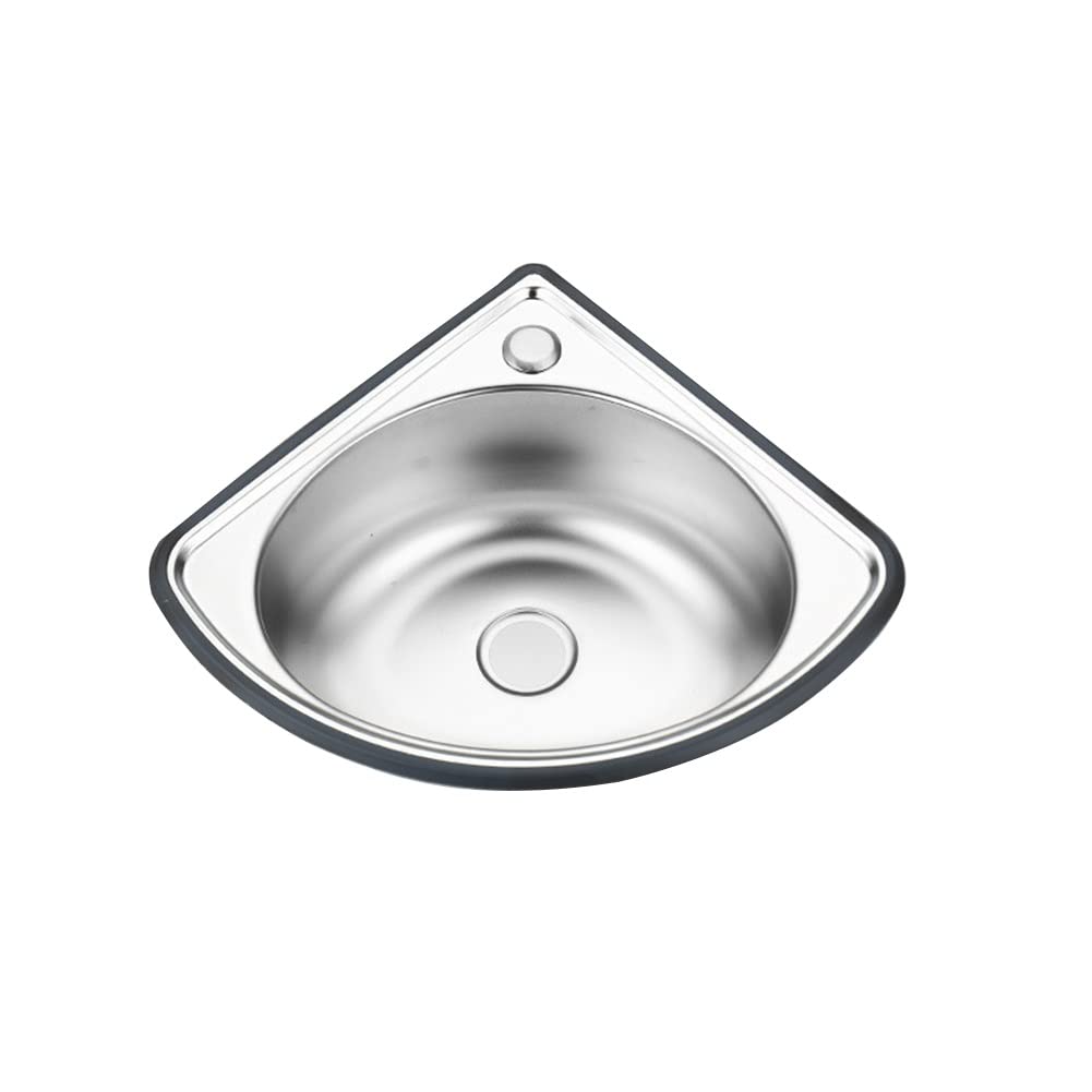 Lave-Vaisselle Multifonctionnel argenté à Un Seul évier, Robuste et épais, Petit Format, Polyvalent, à Suspendre ou à Poser, Format Compact 37 x 33 cm pour Une Utilisation Pratique