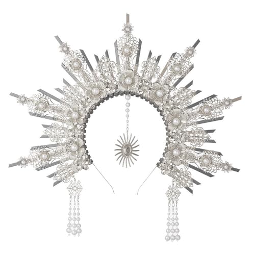 Couronne d'ange doré et chapeau de méduse, accessoire mythologique de mode