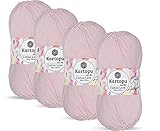 Kartopu Cotton Love,Cotton Knitting Yarn,Baby Knitting Yarn,Structure Very Soft,(4Balls) Each Skein(Ball) 3.53 Oz (100g) (Pink 699)