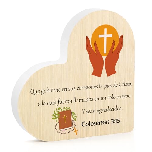Regalos Confirmación Católica Decoración Mader Versículos Bíblicos en Español Regalos Religiosos Regalo Catequista Cristianos para Mujer Comunion Regalo Originales Bautizos Calendario de Adviento