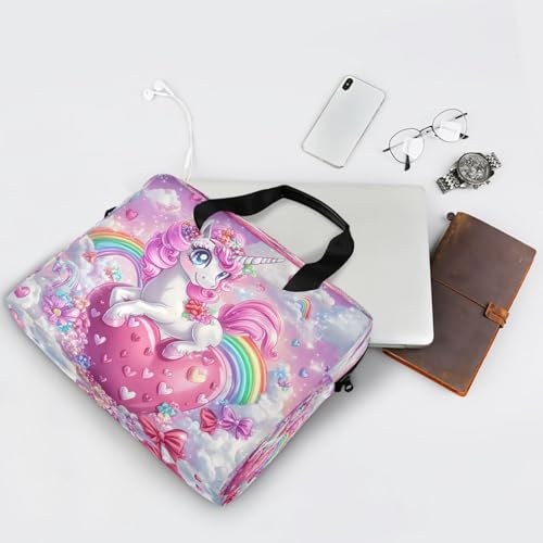Maletín para laptop diseño unicornio con correa miniatura 7