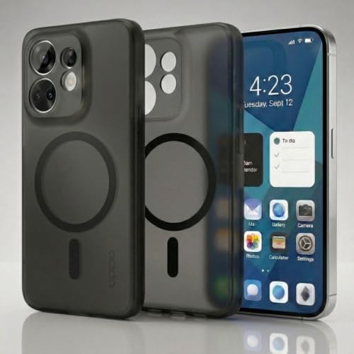 Image of amazon basics Luxury Paper Thin Back Case Cover for Oppo Reno 16 5G | Matte Finish | Compatible with magsafe | (Black, Oppo Reno 16 5G)
