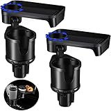2 Pieces Car Cup Holder Expanders with Tray, Dual Auto Bottle Holder Adapter and 4 Pieces Car...