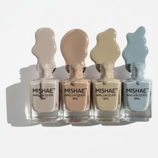 Nail Polish Set for Women – Pack of 4 (6ml Each) Glossy Shades | Long-Lasting, Quick Dry, Chip-Resistant (Bare Beauty)-picture-11