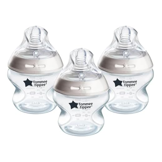 Tommee Tippee Biberones, biberón anticólicos Natural Start, 150 ml, con tetina anatómica para un agarre natural, válvula anticólicos, pack de 3