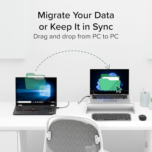 image for Plugable USB Transfer Cable, Unlimited Use, Transfer Data Between 2 Wi