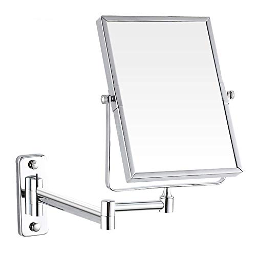 Specchio da bagno girevole a 360°, da 15,2 cm, con ingrandimento 3x, pieghevole e retrattile, finitura cromata, perfetto per toelettatura e trucco