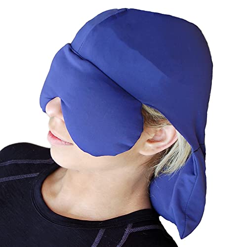 Sinus Pressure & Migraine Headache Relief Cap and Eye Wrap - Deep Penetrating Herbal Ice hat for Hot or Cold Sinus Pain Relief