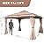 11x13ft Gazebo for Patio, Gazebo with Curtains & Sandbags, Double Tier Roof Round Leg Marquee Canopy for Garden, Deck, Backyard, Lawn (Khaki)