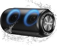 Bluetooth Lautsprecher mit Licht, 2026 Neues Musikbox Tragbarer Bluetooth Box mit 20W Spitze, 52mm Durchmesser Dual Lautsprecher, Tiefer Bass, RGB Lichter, IPX7 Outdoor Speaker für Reisen/Party/Strand