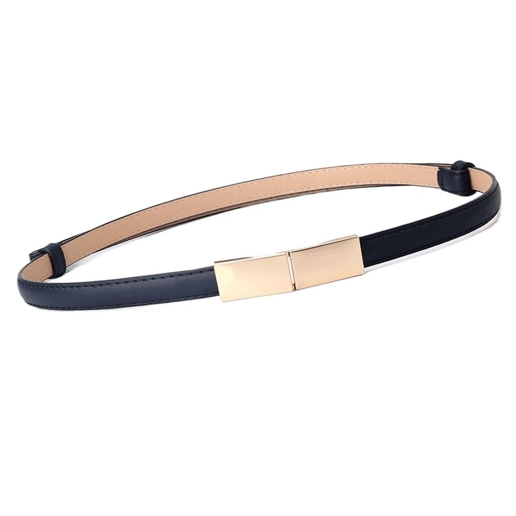 Womens Dark Leather Adjustable Belt Versatile Dress Sweater Decoration Small Belt