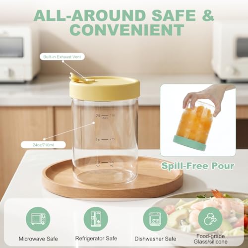 24oz Glass Soup Freezer Containers