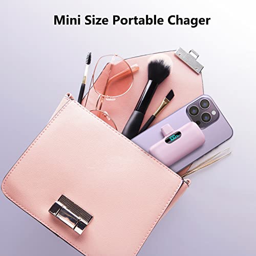 Image of Feob Mini Portable Charger 5000mAh Power Bank,15W PD USB C Cell Phone Portable Power,LCD Display Battery Pack Compatible with iPhone 17 /Air /17 Pro /17Pro Max /16 /15 Android /Samsung /Moto(Type-C Only)