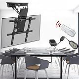 Motorisierte TV-Halterung mit Fernbedienung, Klappbare Deckenhalterung für 32-70 Zoll Bildschirme, platzsparende Home Entertainment-Lösung