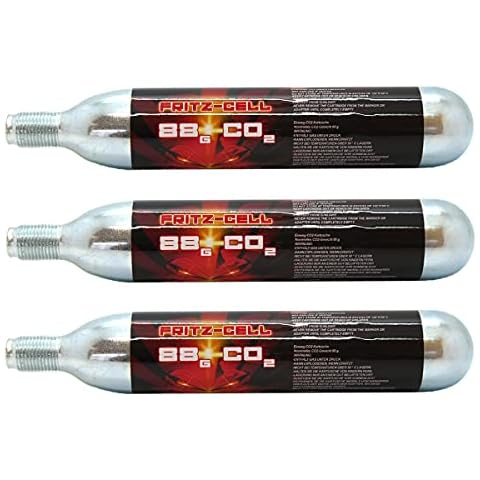 3 x Fritz-Cell 88g CO2 Kapseln Katuschen für Softair Paintball Gotcha CO2 Gewehr Cover