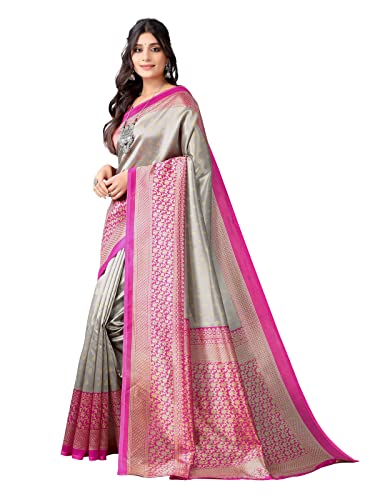 Satrani Women's Banarasi Silk Blend Saree (2680S207N_Red & Gold), Red & Gold, One Size