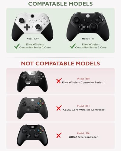 Image of Metal Replacement Thumbsticks for Xbox Elite Controller Series 2 Core,Component Pack Includes 4 Swap Magnetic Joysticks,4 Paddles,1 Standard D-Pads, Accessories Parts for Xbox One Elite 2 (Purple)