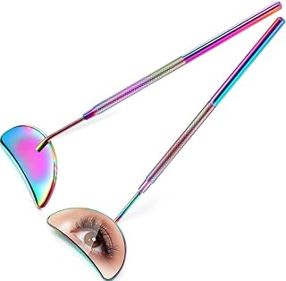 Moon Shape Eyelash Inspection Mirror Stainless Steel Beauty Lash Extension Tool, Lash Mirror Potable Eyelash Extensions Accessories Detachable Multi-Functional Mouth Examination Mirror,Dental Mirror