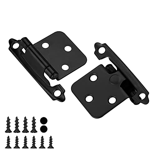 homdiy 24 Pairs (48 Units) Black Hinge Self Closing Kitchen
