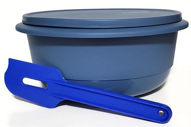 Tupperware Rührschüssel Dichtung Paddel Schaber Spatel flacher Boden 14 c Lupine blau