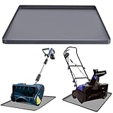 Snow Blower Mat, Snowblower Silicone Mat Garage Floor Mat for Snow, Electric Snow Shovel Mat with Raised Edge, Snow Blower Drip Pan, Garage Mat Oil Mat Non-Slip Waterproof Protector Pad, 27''x27''
