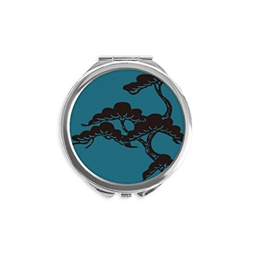 Miroir de poche peinture japonaise bleu rond et portable multicolore haut de gamme