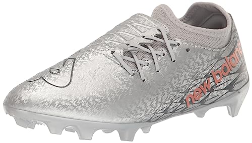 New Balance Unisex-Adult Furon Dispatch Fg V7+ Soccer Shoe, Silver/Brighton Grey/Copper, 7.5 UK