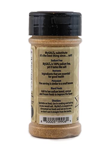 Image of MySALT Seasoned - Sodium-Free Seasoning with Classic Savory Flavor - For Steak, Burgers, Potatoes & Vegetables - 3 oz Shaker