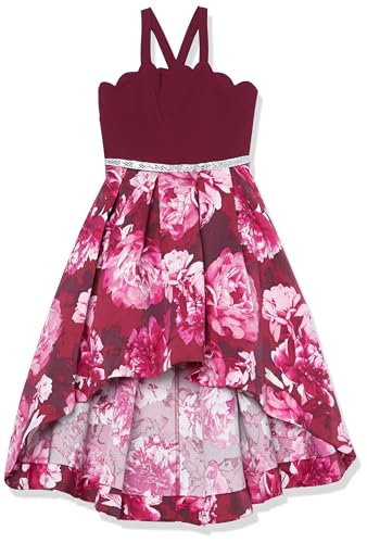 Speechless Girls' Scalloped Neck High-Low Party Dress