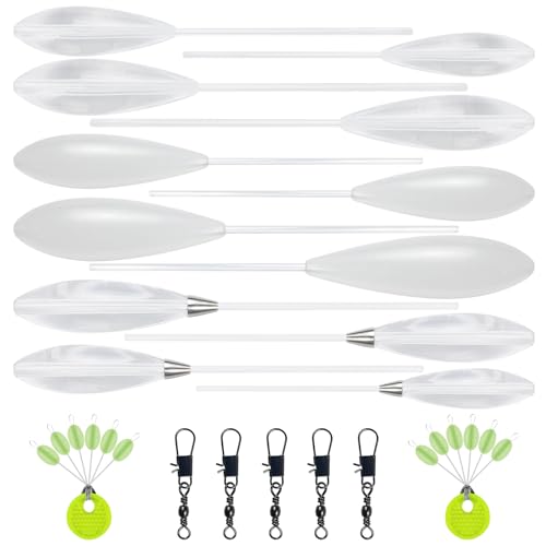 FREE FISHER 29Pcs Fishing Clear Casting Bobbers Kit, Bombarda Casting Sinking Floats Rubber Bobber Stoppers Swivels Snaps Accessories Kit Fly Fishing Spinning Floats