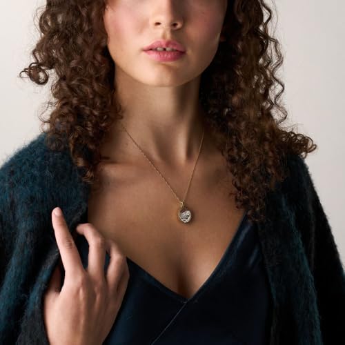 Image of Fossil Women's Gold-Tone Stainless Steel Pendant Chain Necklace for Women