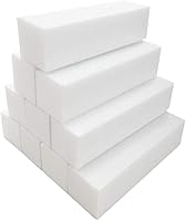 BlingKingdom 10pcs Professional 4-Way Nail Buffer Blocks - White Nail Files & Buffers for Gel, Acrylic & Natural Nails