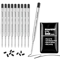 Venditore UK Set di ricariche per penne a sfera Waterman, a tratto medio e rullo morbido SET OF 10 BLACK INK