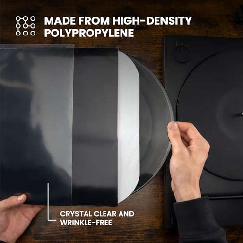 Big Fudge Vinyl Record Outer Sleeves - 25x Crystal Clear LP Album Covers in High-Density Polypropylene - Transparent Protective Cover for 12" Records - 3 mil Thick - Vinyl Record Sleeves