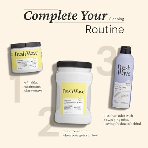 Image of Fresh Wave Lemon Odor Removing Gel, 15 oz., Pack of 4 - Safer Odor Absorbers for Home, Natural Plant-Based Odor Eliminator, Every 15 oz. lasts 30-60 Days, For Cooking, Trash & Pets