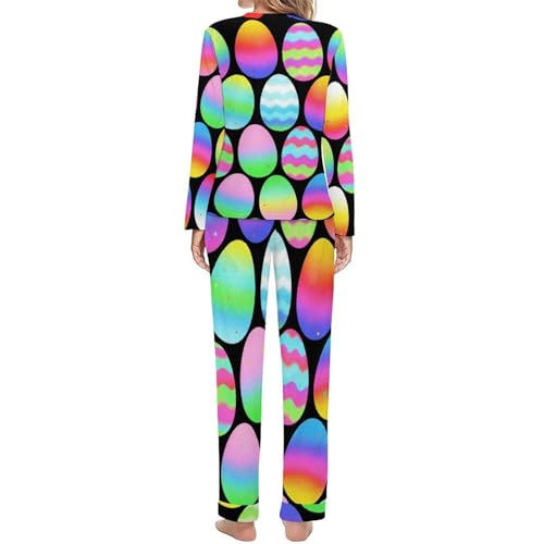 Image of Womens Pajamas Sets 2 Piece Long Sleeve Lounge Set Loose Pants Pj Sets Loungewear with Pockets
