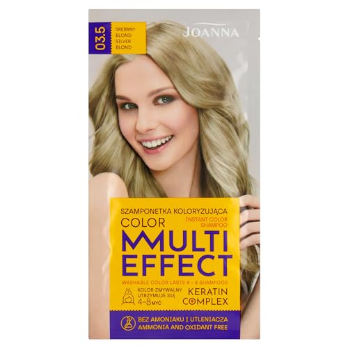 JOANNA Tönungsshampoo “Multi Effect” - Haarfärbe-Shampoo im Beutel - Haltbarkeit 4 bis 8 Wäschen - Haartönung ohne Ammoniak und Oxidationsmittel - Silberblond