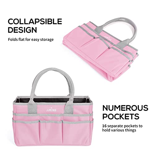 Jjring Craft And Art Tote - 600D Pink Nylon Fabric Art Sewing Organizer Bag With Pockets - For Craft, Scrapbooking, Medical, And Office Supplies Storage #TOP5