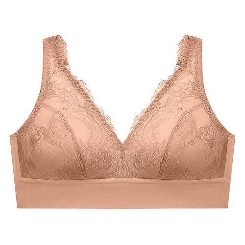 Image of Glamorise Women's Lace Plunge Bralette Wirefree #7013