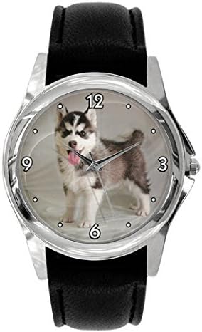 TWK Women's Siberian Husky Puppy Dog Watch Quartz White Dial Watch